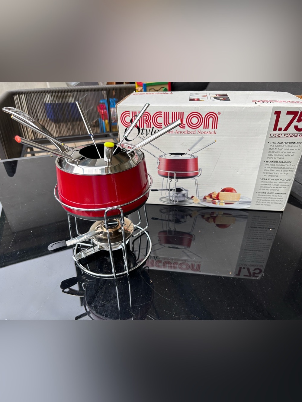 Red Fondue Set - 1.75 Qt
